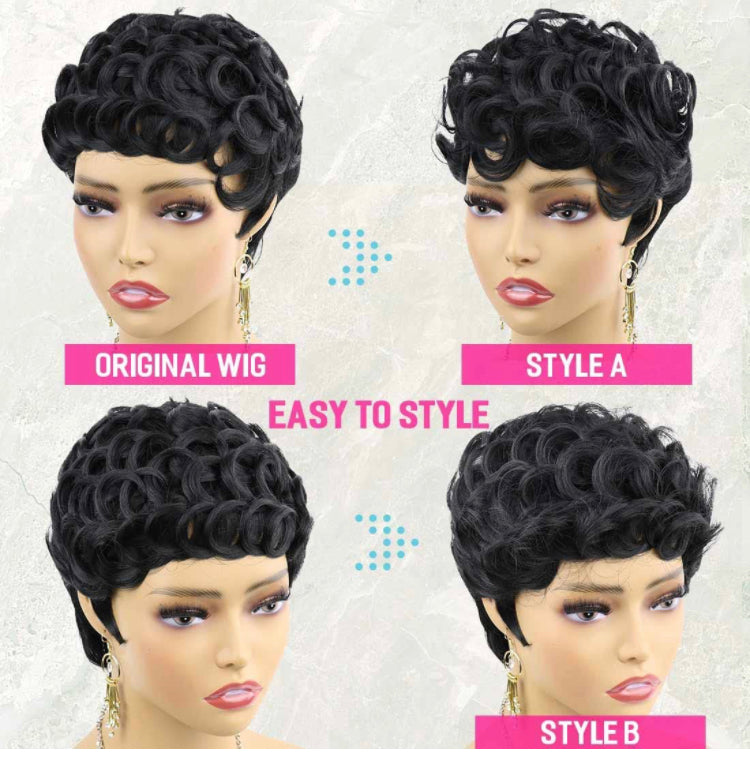 Weave Got the Look Classy curly tapered pixie cut wig