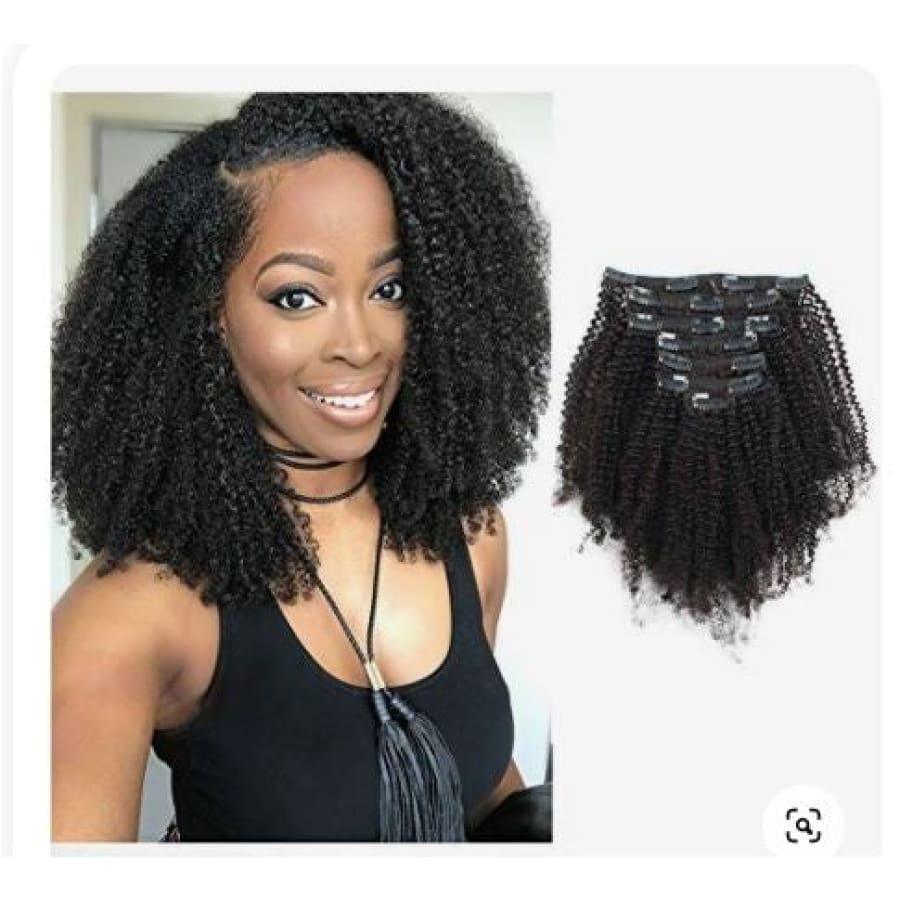 CLEARANCE Afro Kinky Curly Clip in Real Human Hair Extensions Full