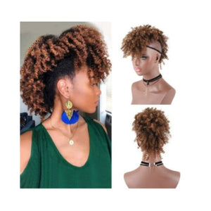 Afro kinky curly faux mohawk weave clip in - 1B/30 / 8 inches - Clip In