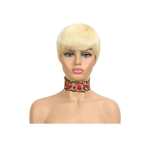 Blonde yaki straight tapered pixie wig for black women - United States / #613