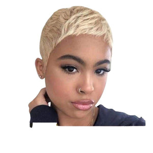 Blonde yaki straight tapered pixie wig for black women - United States / #613