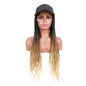 Braided baseball hair hat - Ombre Honey Blonde / Black Hat - Sport Cap Hair