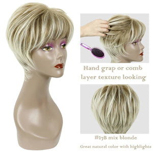 Brown rooted pixie with blonde lowlights - New Arrivals