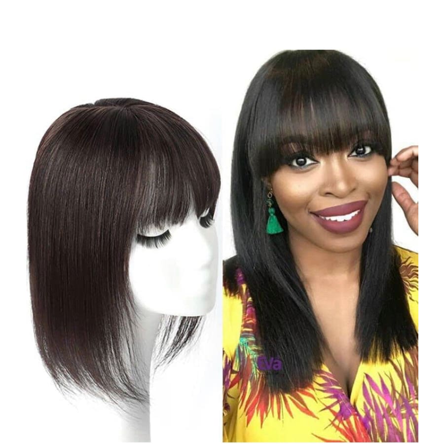 Crown hair toppers with bangs - Yaki Clip In Hair Topper