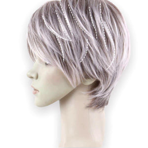 Gray mix platinum pink tint pixie with dark roots - New Arrivals