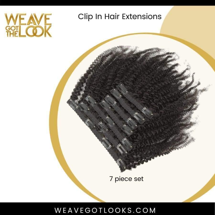 Kinky curly clip in 4c human hair extensions - Clip Ins