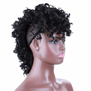 Soft curly faux mohawk clip in updo - #1B - Clip Ins